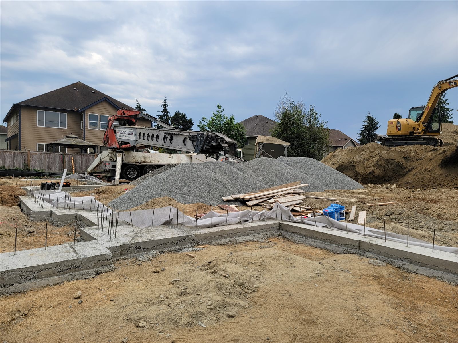 Completed foundation stem walls